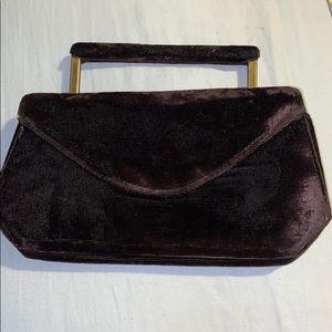 Vintage Brown Velvet Mini Purse
